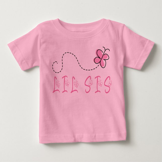 Lil Syrran Rosa Butterfly Infant Tee Shirt (Framsida)