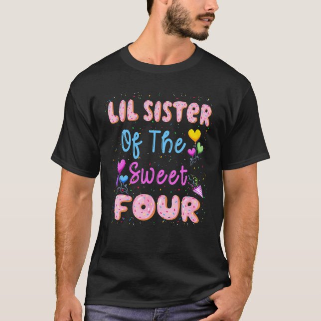 LIL-syster till den söta 4:e födelsedagen Pa T Shirt (Framsida)