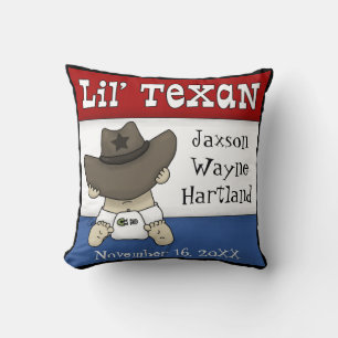 Lil’ Texan Personlig Namn och födelsedatum Kudde
