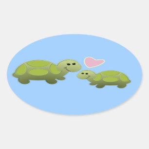 Lil Turtle Ovalt Klistermärke