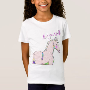 Lil Unicorn Rosa Felt (var dig själv) T Shirt