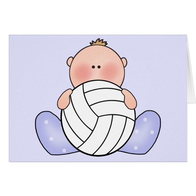 Lil Volleyball Pojke Blank Card OBS Kort (Framsidan Horizontal)