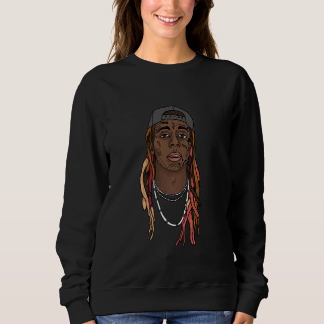 Lil Wayne Illustrated Ansikte T Shirt (Framsida)