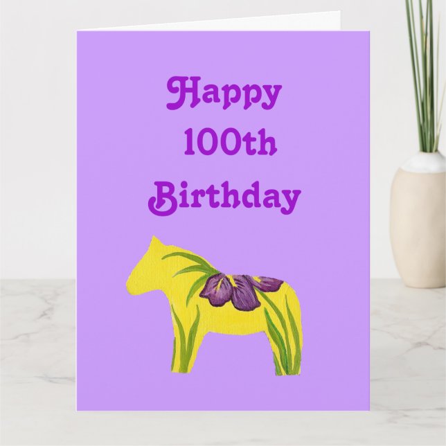 Lila 100:e Big Birthday Card från oss alla Kort (Framsida)