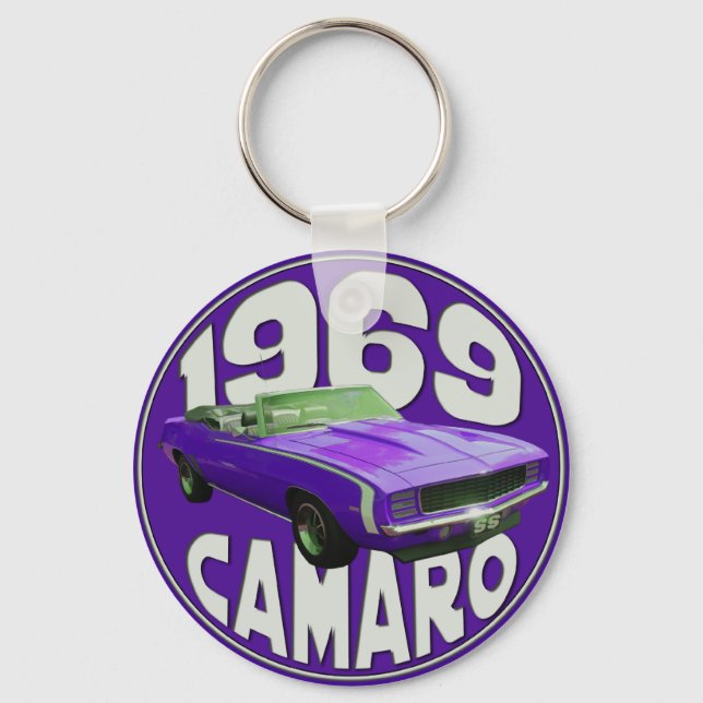 Lila 1969 Camaro Toppen Sport fullt Nyckelring (Framsida)
