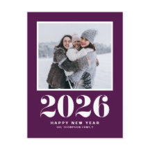 Lila 2025 nyårfoto med fetstil