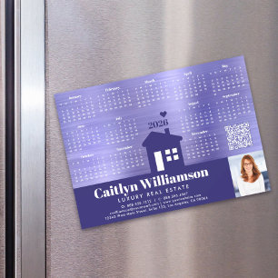 Lila 2026 Calendar Realtor Photo QR Code Magnet