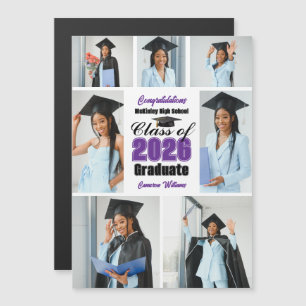 Lila 2026 Examen Foto Collage Magnet Kort