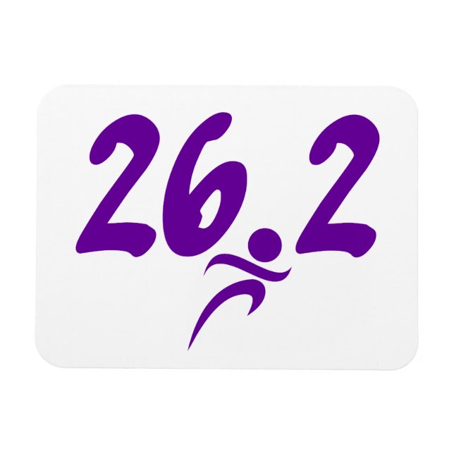 Lila 26.2 maraton magnet (Horisontell)