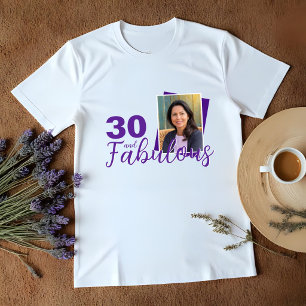 Lila 30 och fantastisk 30-års födelsedagsfoto t shirt
