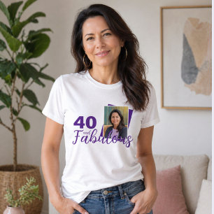 Lila 40 och fantastisk 40-års födelsedagsfoto t shirt