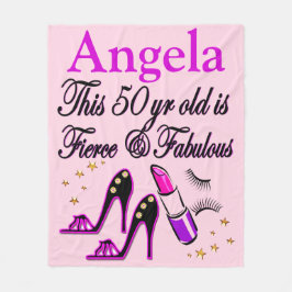 LILA 50:E BIRTHDAY DIVA PERSONLIG BLANKET FLEECEFILT