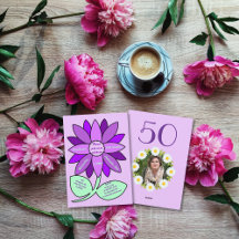 Lila 50:e födelsedag Enkel Lila Solros