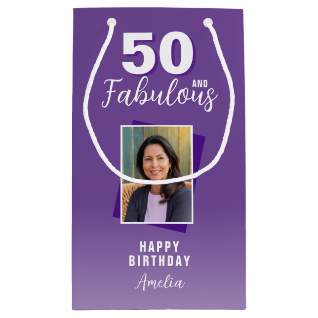 Lila 50 och Fabulous 50:e födelsedagsfoto (Baksidan)