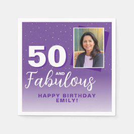 Lila 50 och Fabulous 50:e födelsedagsfoto Pappersservett