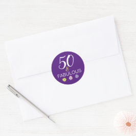 Lila 50 och fantastisk kul Daisy Runt Klistermärke