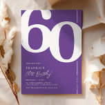 Lila 60:e Födelsedagsfest inbjudan<br><div class="desc">Vi presenterar ett trendigets lila och vit 60:e födelsedagsfest inbjudan som sömlöst blandar den gamla charmen med det fetstilta serif-typsnittet "60" med en modern,  användarvänlig,  anpassningsbar mall. Inbjudan är inte bara ett kort,  det är en meningsfull keepsaké att ta hand om milstolpen att vrida 60.</div>