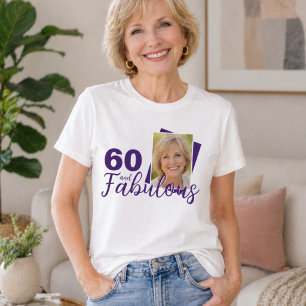 Lila 60 och fantastisk 60-års födelsedagsfoto t shirt