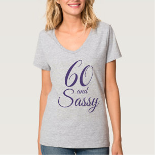 Lila 60 och Sassy Birthday Gift T Shirt
