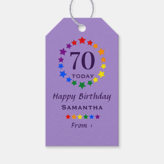 Lila 70 i dag eller någon annan Åldersdagstidning Presentetikett