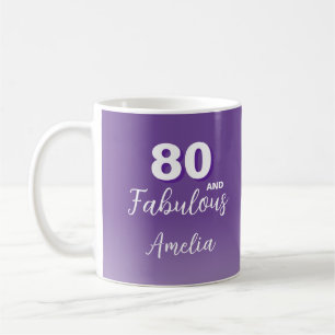 Lila 80 och fantastisk 80-års födelsedagsfoto kaff kaffemugg