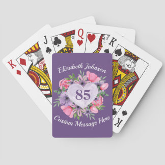 Lila 85:e födelsedagskalender Personlig Casinokort
