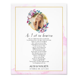 Lila A Jag sitter i himlens minnesskylt Fototryck