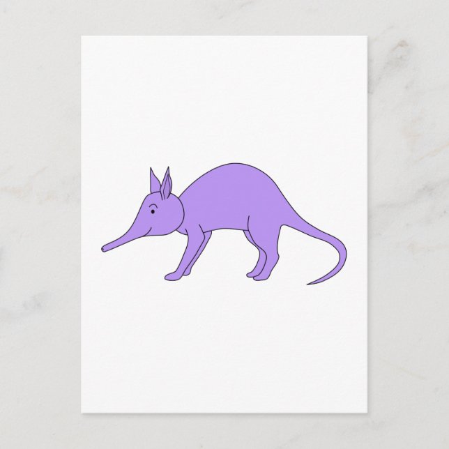Lila Aardvark Vykort (Framsida)