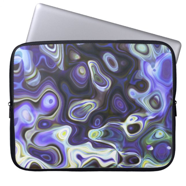 Lila Abstrakt Amoeba Art Laptop sleeve (Framsidan)