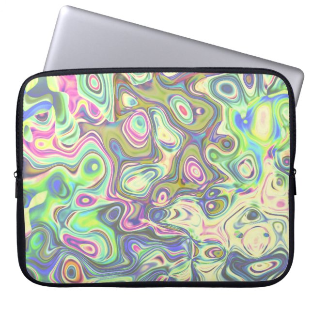 Lila Abstrakt Amoeba Art Laptop sleeve (Framsidan)