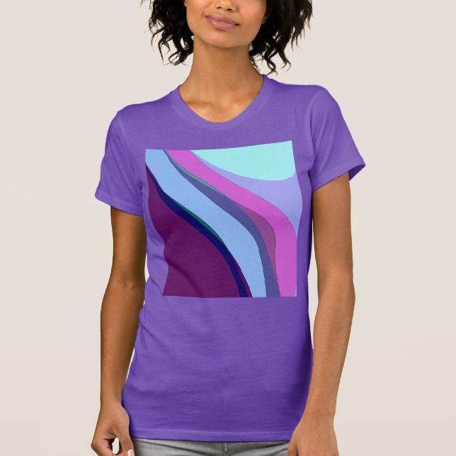 Lila Abstrakt Artikel 308 T Shirt (Framsida)
