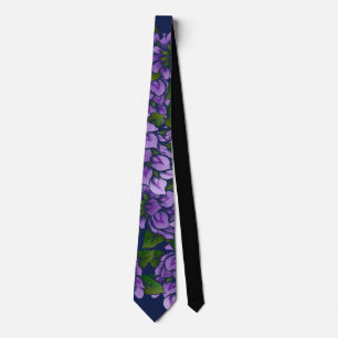 Lila Abstrakt Blommigt Art Slips