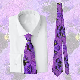 Lila, abstrakt, blommigt slips