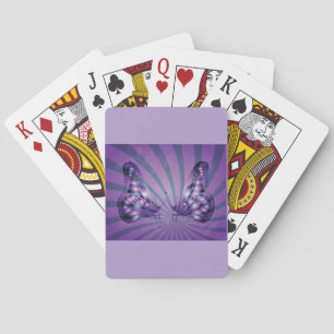 Lila Abstrakt Butterfly med Radiant Vingar Casinokort