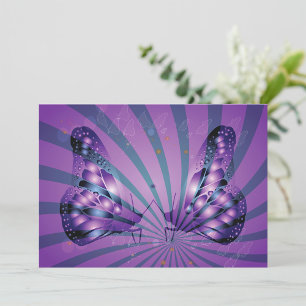 Lila Abstrakt Butterfly med Radiant Vingar Inbjudningar