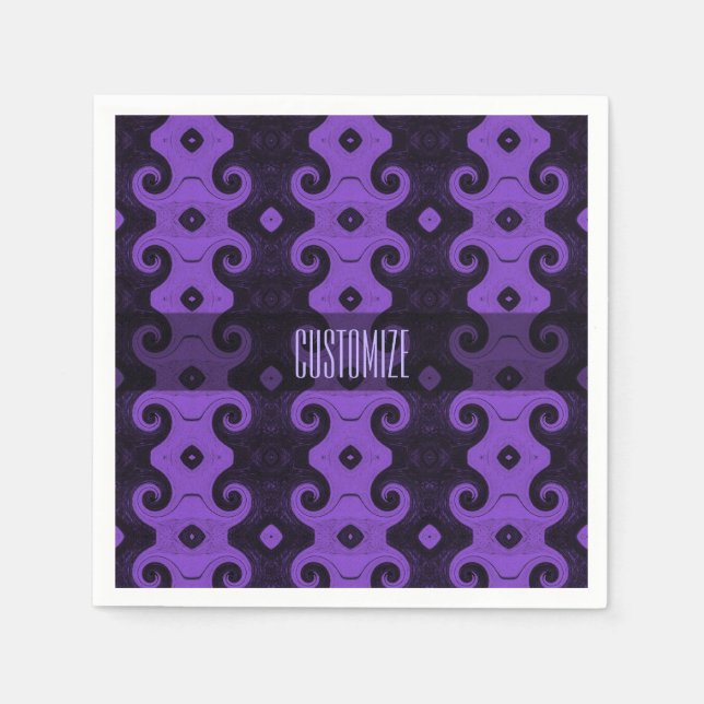 Lila Abstrakt Diamond Öga Curls Napkins Pappersservett (Framsidan)