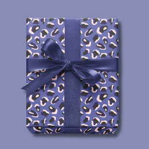 Lila Abstrakt Djurtryck Presentpapper