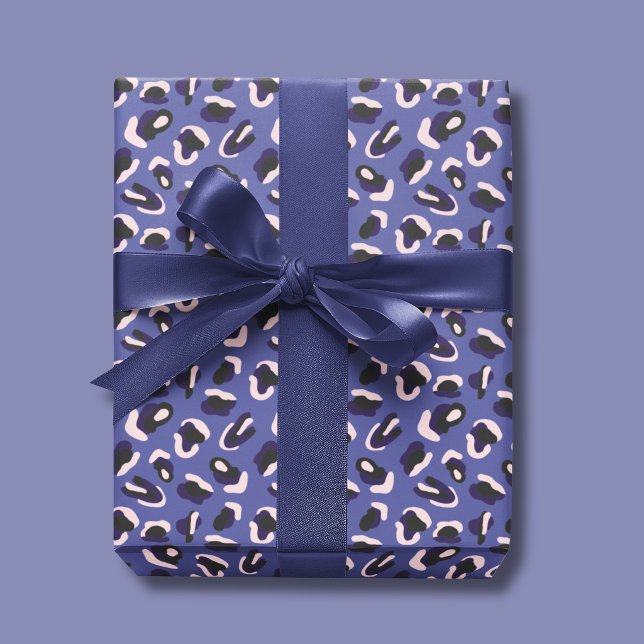 Lila Abstrakt Djurtryck Presentpapper (Purple animal print wrapping paper sheets)