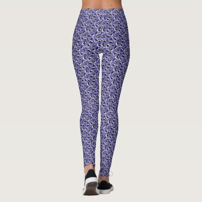 Lila Abstrakt Djurutskrift Leggings (Baksida)