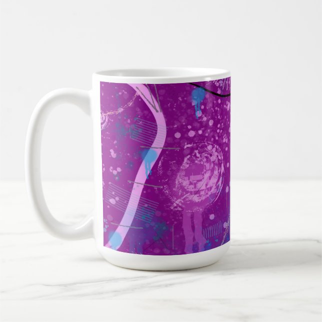 Lila Abstrakt Dreamscape Kaffemugg (Vänster)