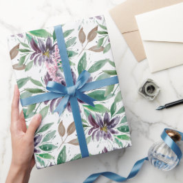 Lila Abstrakt Fryst Lotus Vattenfärg Presentpapper
