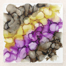 Lila Abstrakt Glas Underlägg