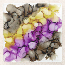 Lila Abstrakt Glas Underlägg