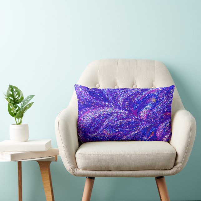 Lila abstrakt glitter lumbalkudde lumbarkudde (Stol)