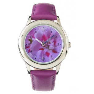 Lila Abstrakt Hibiskusblomma Armbandsur