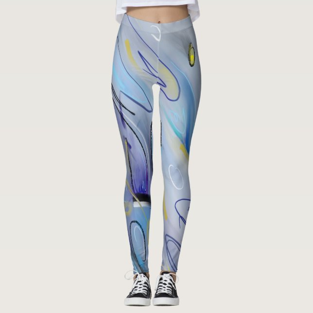 Lila abstrakt leggings (Framsida)
