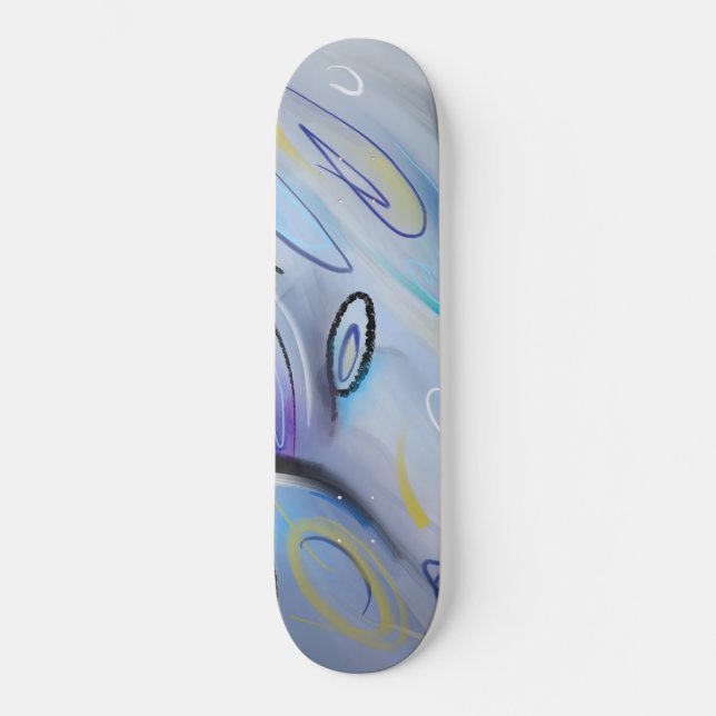 Lila abstrakt mini skateboard bräda 18,5 cm (Framsida)