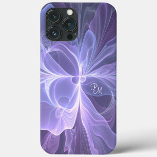 Lila Abstrakt Modern Fractal Art Initialer