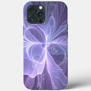 Lila Abstrakt Modern Fractal Art Initialer