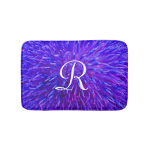 Lila Abstrakt Monogrammed Plush Bath Mat